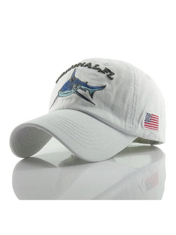 Original Flavor Shark Embroidery Duck Tongue Cap